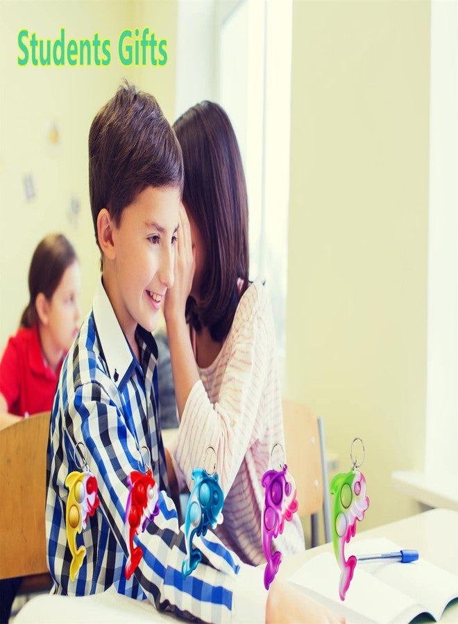 ٢٤ عبوة من فقاعات الدلافين الصغيرة، سلسلة مفاتيح، هدايا ومستلزمات حفلات أعياد الميلاد، جوائز فقاعات لطلاب المدارس خلال الصيف - Image 3